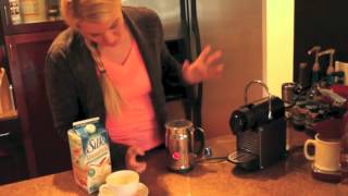 Nespresso Aeroccino Plus Frother Review Frothing Almond Milk [upl. by Darton]